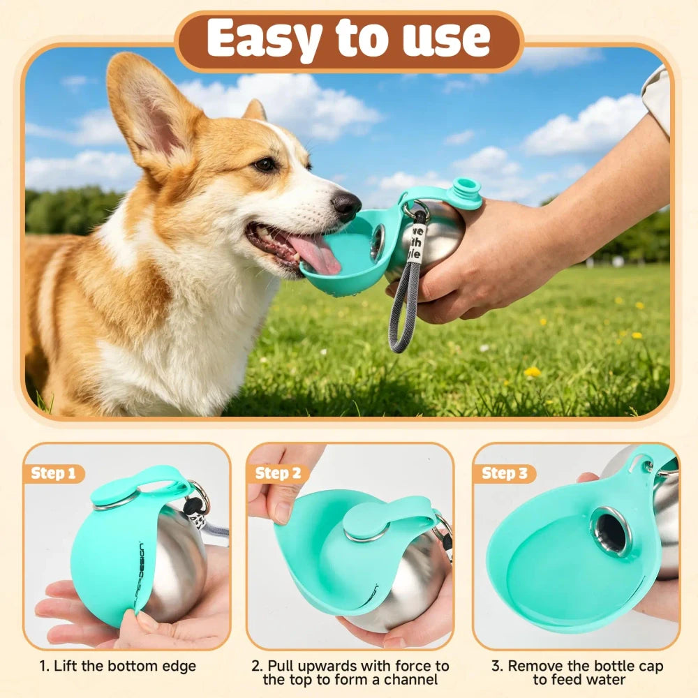 Portable Stainless Steel Pet Water Bottle